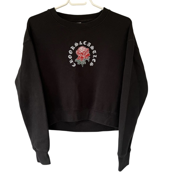 Crooks & Castles Tops - Crooks & Castles Crewneck Sweatshirt Rose Black Size Medium